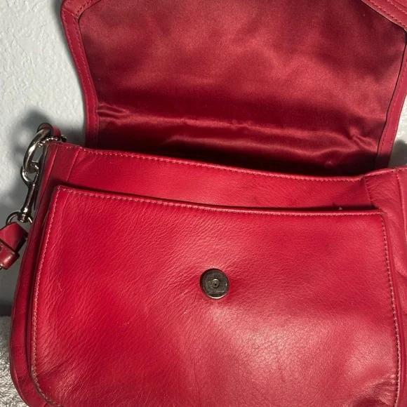 Coach Red Wine Taylor leather mini flap crossbody - Picture 8 of 12